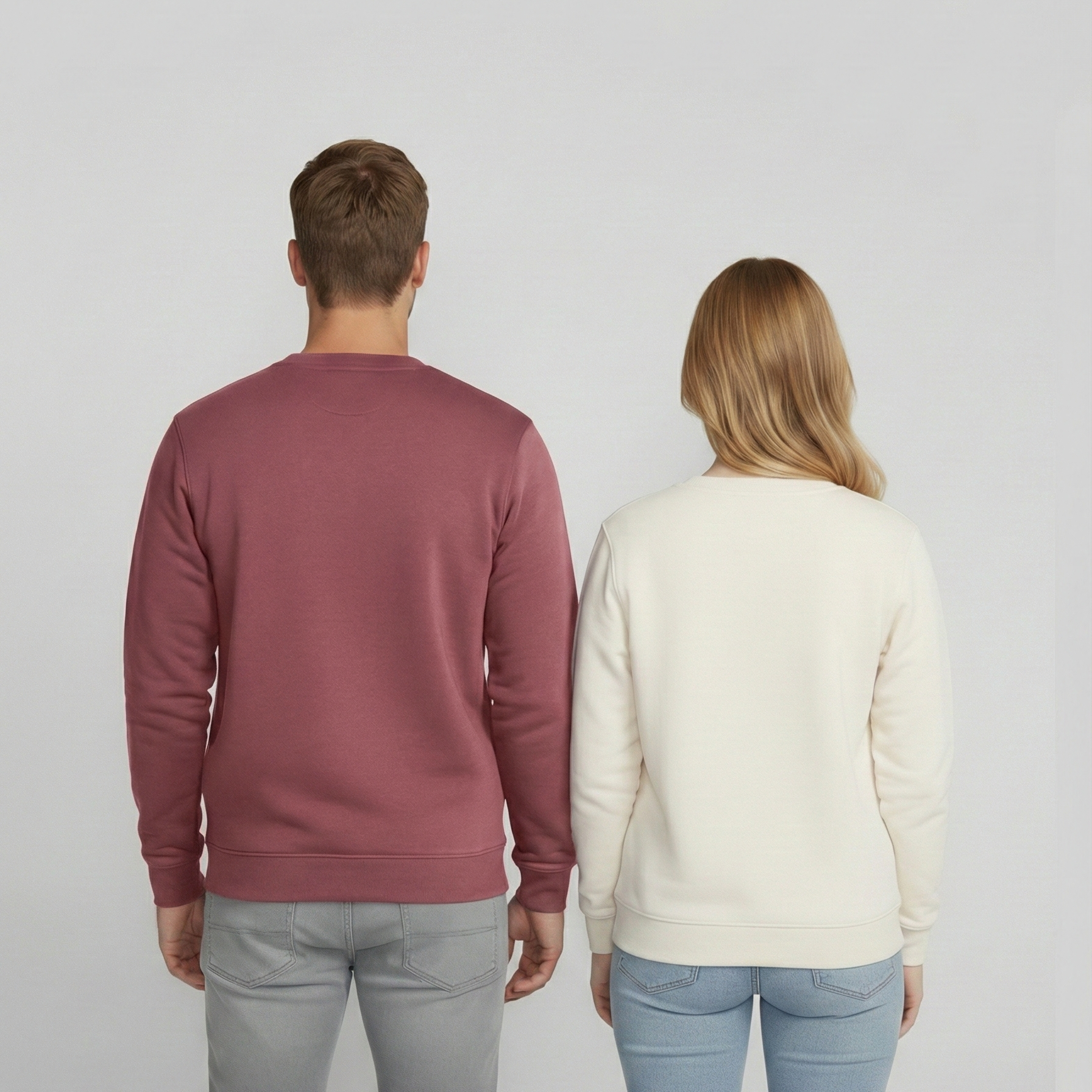 Персонализирани суитчъри за двойки „Hubby / Wife“ – Бродерия с дата по избор