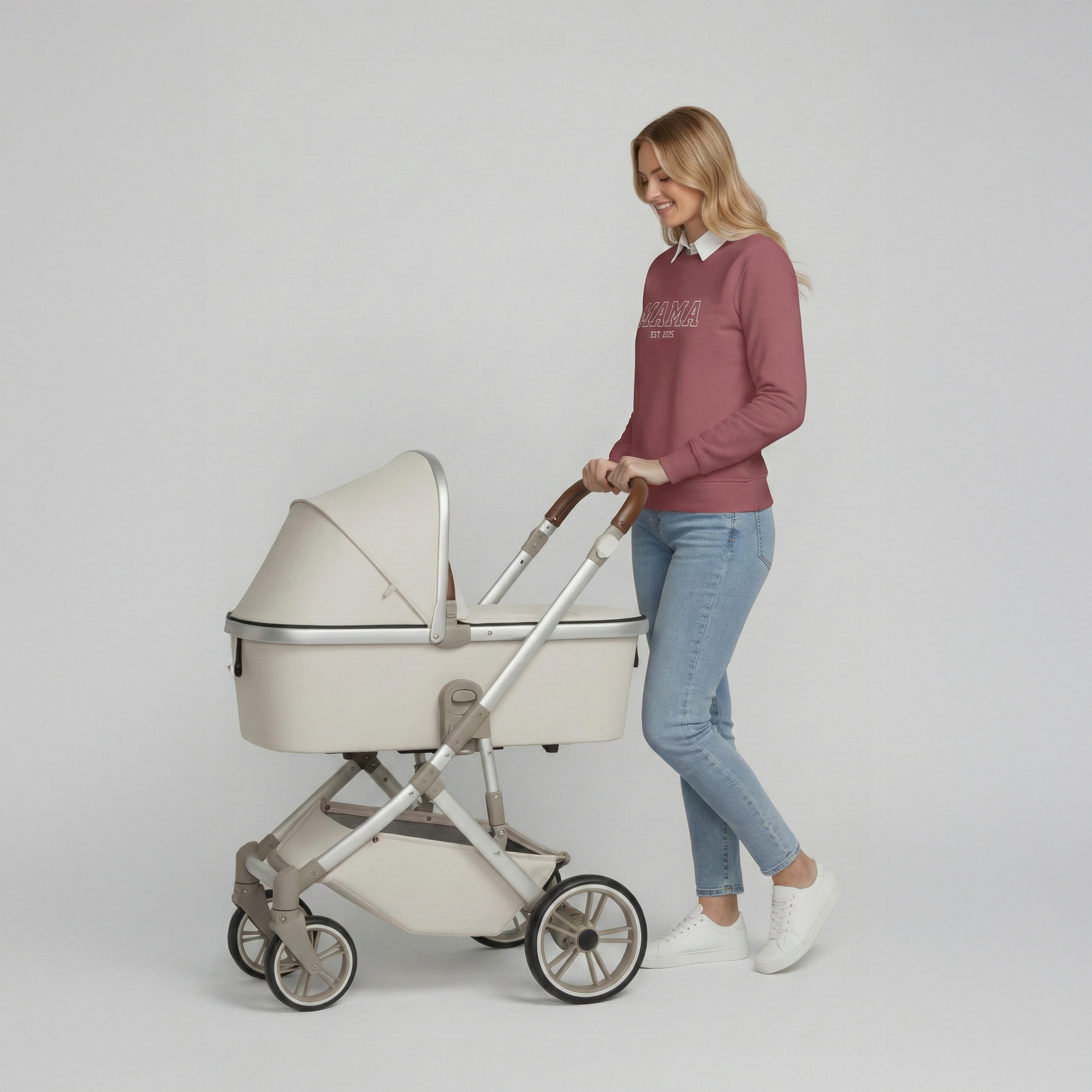 Персонализиран суитчър „MAMA“ – Бродерия с дата по избор, идеален подарък за майка