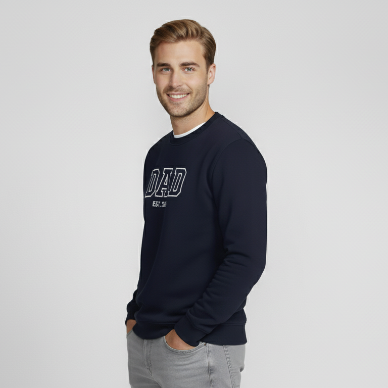 Персонализиран суитчър „DAD“ – Бродиран с дата по избор, идеален подарък за татковци